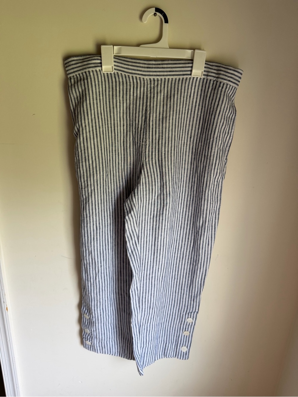 Chinos 1.5/10 blue striped linen cropped barrel pants 0071